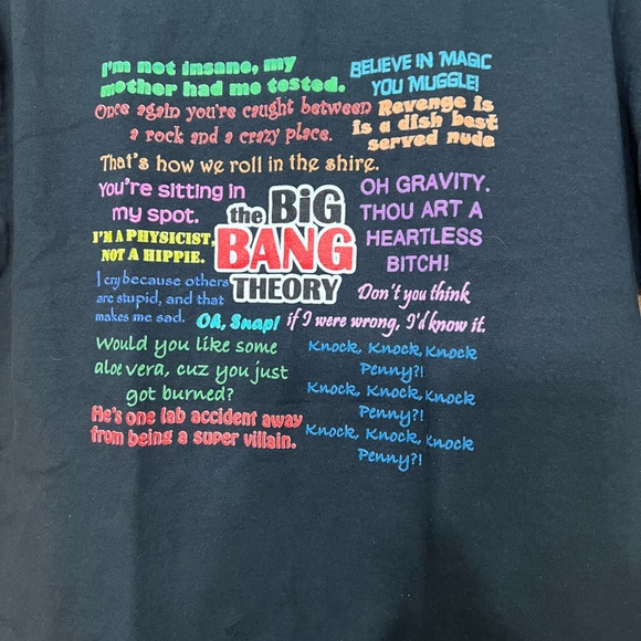"Big Bang Theory" Unisex Logo T Shirt Size Medium - Picture 2 of 5